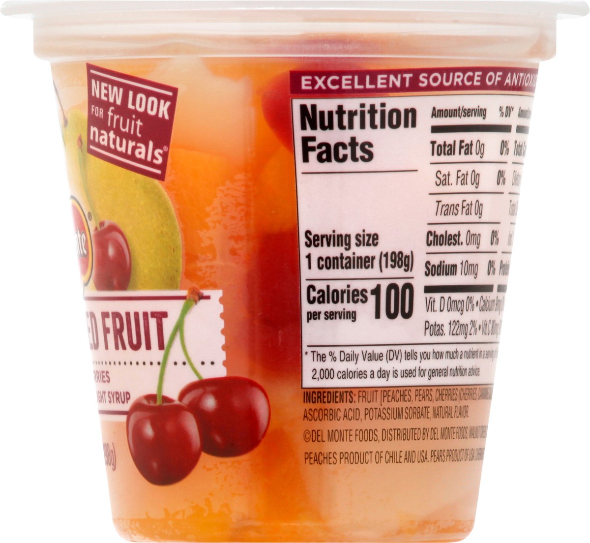 slide 12 of 12, Del Monte Cherry Mixed Fruit Cup Snacks, 7 oz Cup, 7 oz
