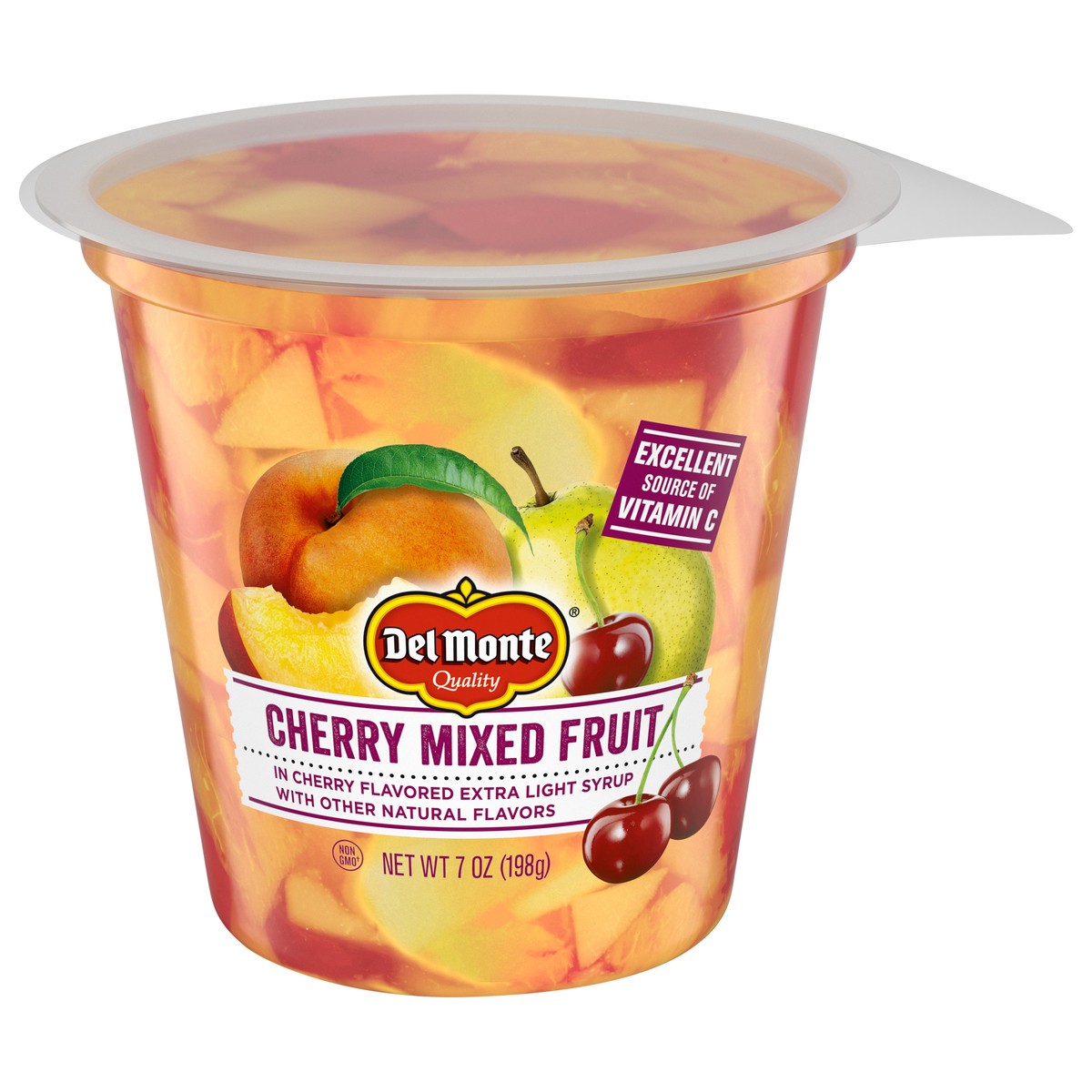 slide 1 of 12, Del Monte Cherry Mixed Fruit Cup Snacks, 7 oz Cup, 7 oz