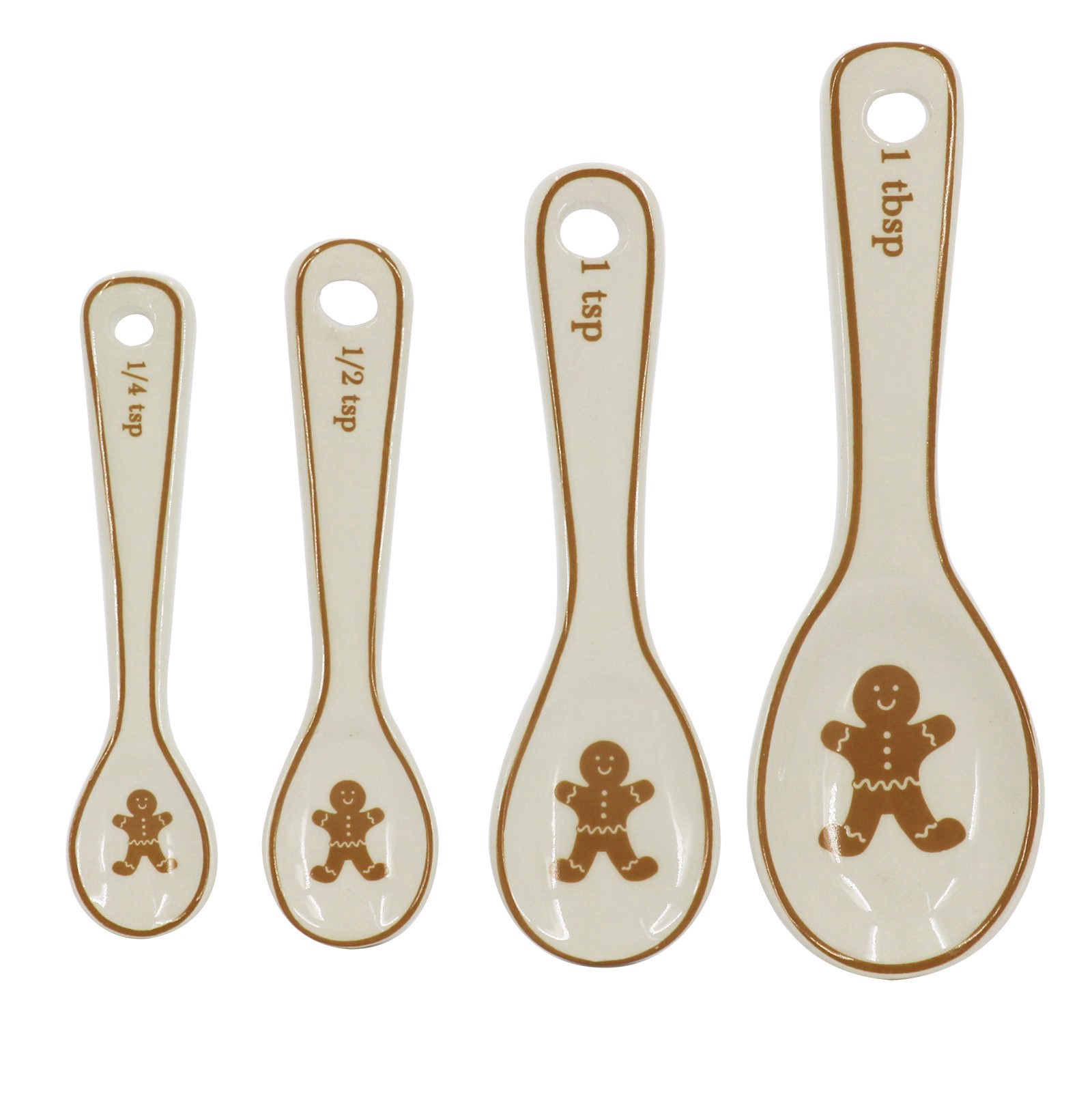 slide 2 of 5, Gingerbread Ceramic Measuring Spoon Set By Ashland, null