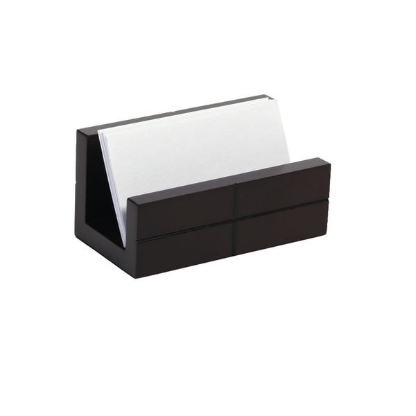 slide 1 of 3, Realspace Wood Collection Business Card Holder, Brown, 1 ct