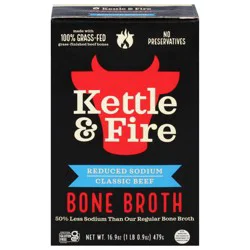 Kettle & Fire Reduced Sodium Classic Beef Bone Broth 16.9 oz
