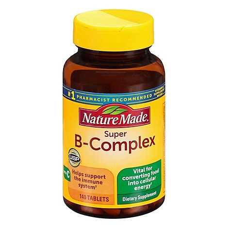 slide 1 of 1, Nature Made Dietary Supplement Tablets Vitamin B-Complex Super + Vitamin C - 140 Count, 140 ct