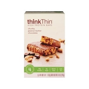 slide 1 of 1, thinkThin Chunky Peanut Butter Bars, 8.4 oz