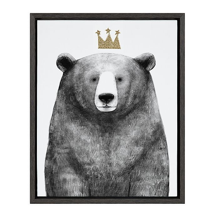 slide 1 of 1, Marmalade Royal Forester Bear Framed Canvas Wall Art - Dark Grey, 16 in x 20 in