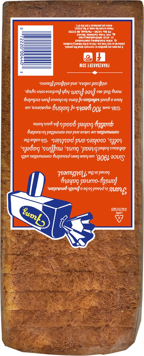 slide 4 of 6, Franz Honey Wheat Whole Grain Bread Sandwich Bread 22.5oz, 22.5 oz