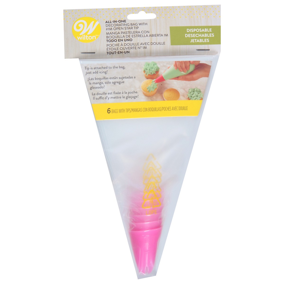 slide 4 of 9, Wilton All-In-One Disposable Decorating Bag 6 Bags, 6 ct