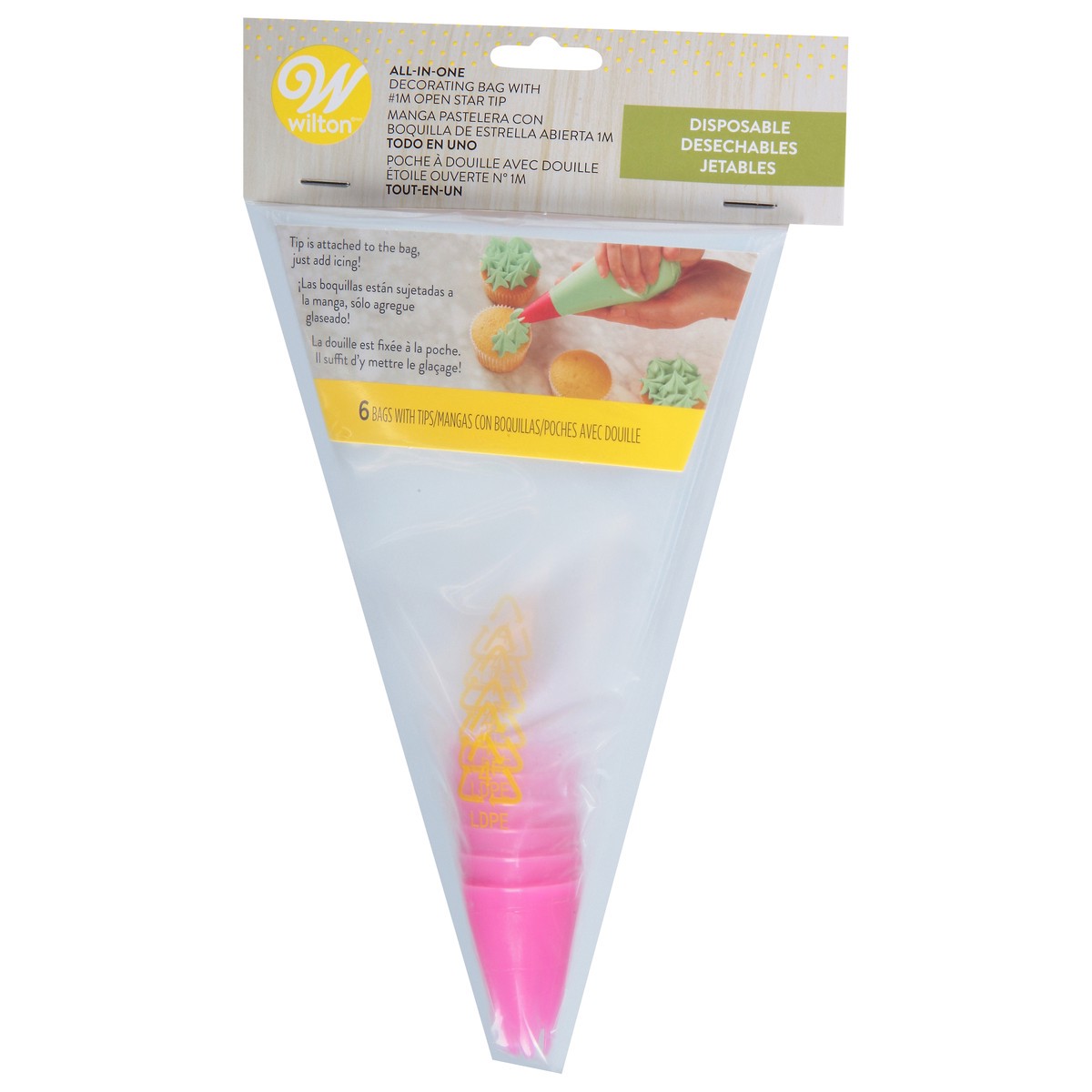 slide 3 of 9, Wilton All-In-One Disposable Decorating Bag 6 Bags, 6 ct