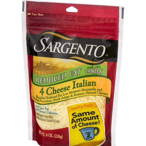 slide 3 of 9, Sargento Reduced Fat 4 Cheese Italian Shredded Cheese, 8 oz