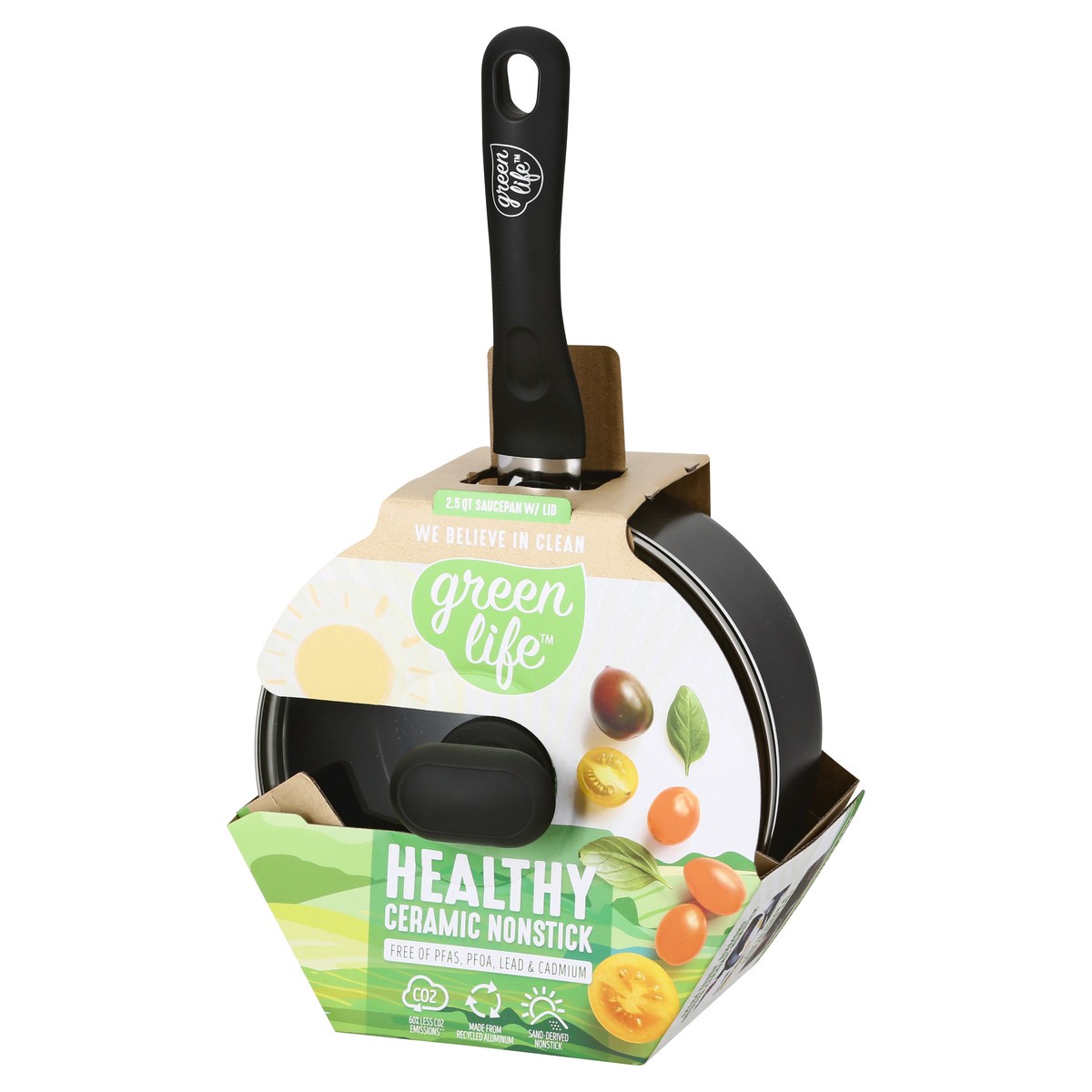 slide 3 of 9, GreenLife Green Life 2.5Qt Sauce Pan Black, 1 ct