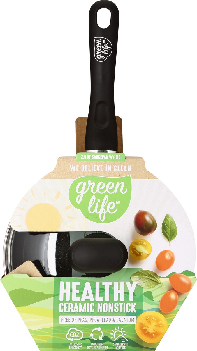 slide 6 of 9, GreenLife Green Life 2.5Qt Sauce Pan Black, 1 ct