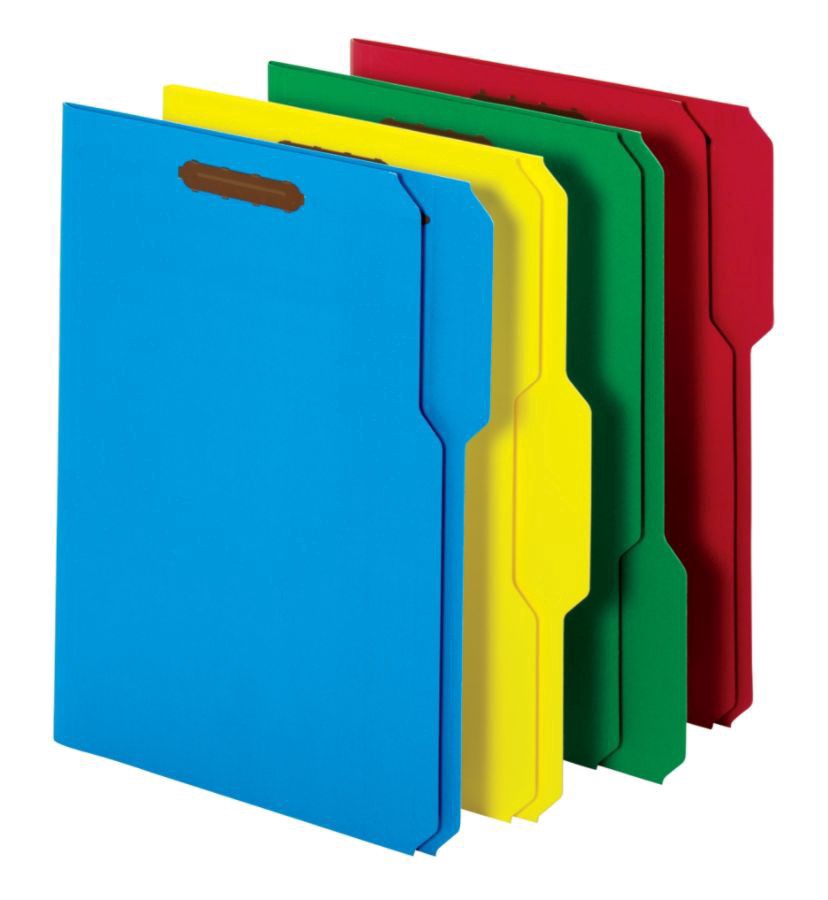 slide 3 of 3, Office Depot Brand File Folders With 2 Fasteners, 1/3 Tab, Letter Size, Assorted Colors, Pack Of 50, 50 ct