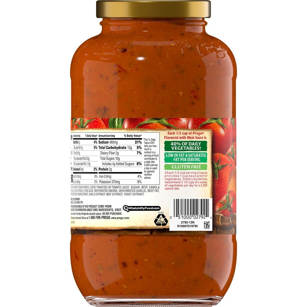 slide 4 of 8, Prego Flavored With Meat Italian Sauce, 45 oz