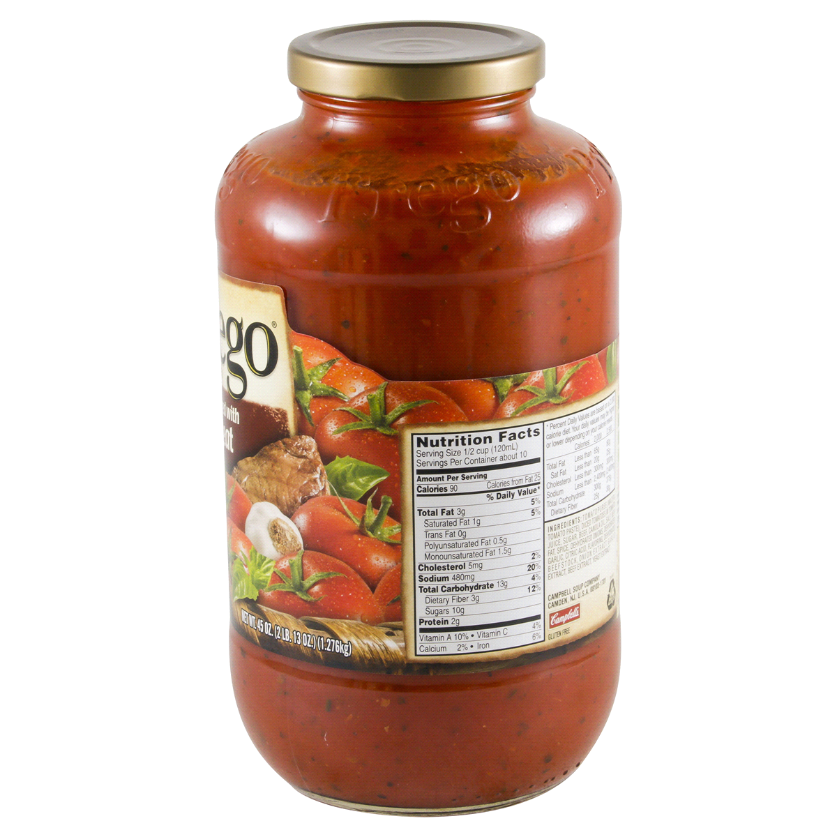 slide 6 of 8, Prego Flavored With Meat Italian Sauce, 45 oz