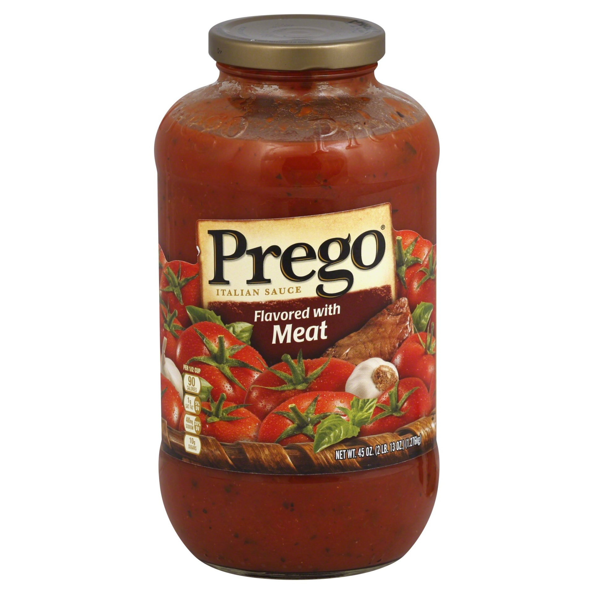 slide 1 of 8, Prego Flavored With Meat Italian Sauce, 45 oz