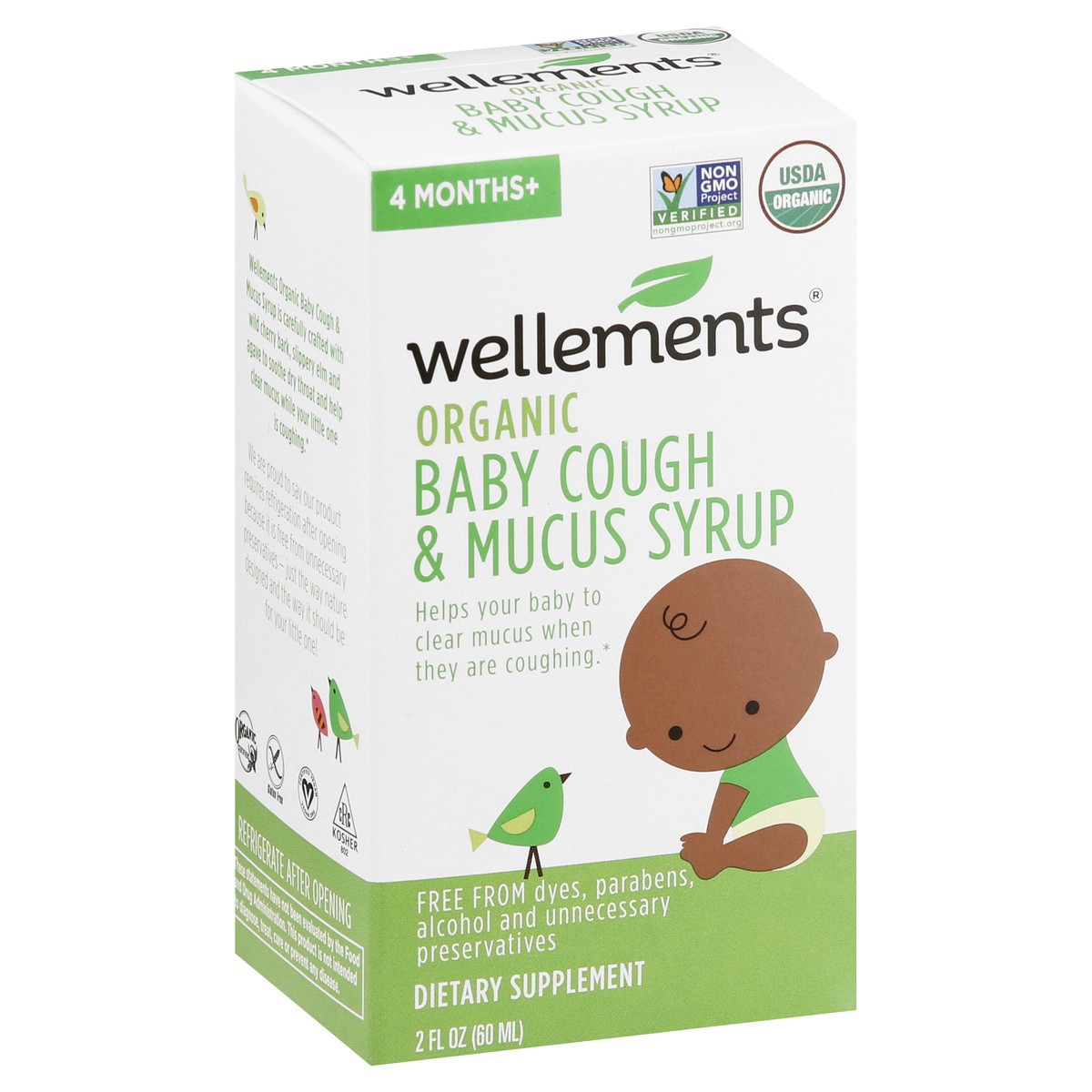 slide 2 of 9, Wellements 4 Months+ Organic Baby Cough & Mucus Syrup 2 oz, 2 oz