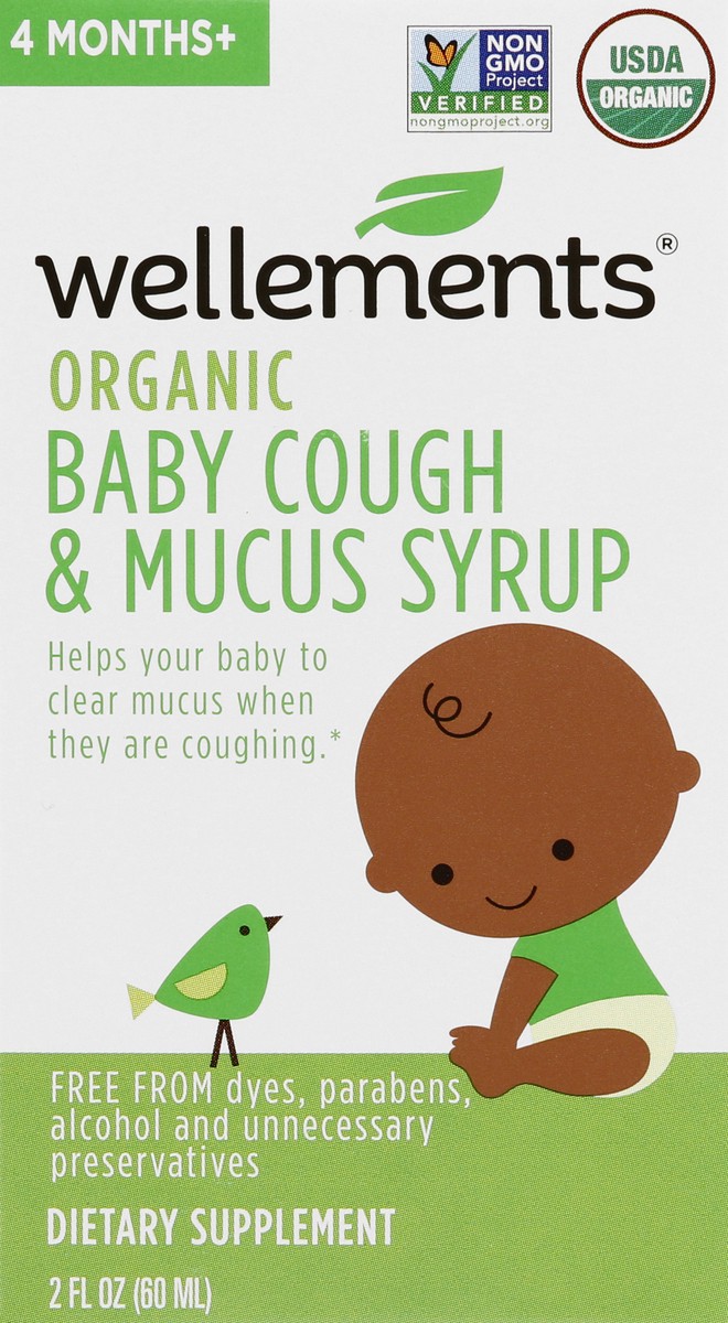 slide 6 of 9, Wellements 4 Months+ Organic Baby Cough & Mucus Syrup 2 oz, 2 oz