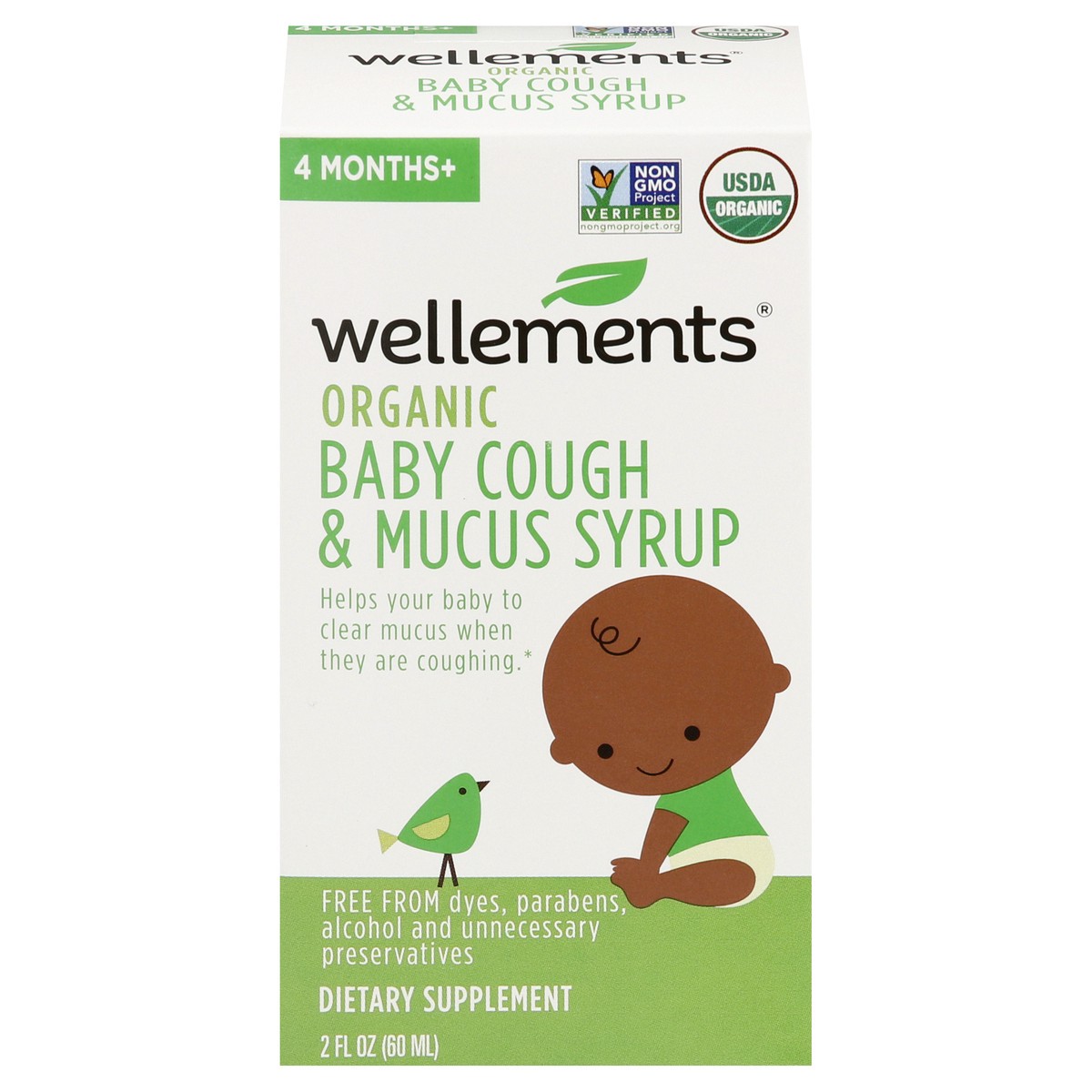 slide 1 of 9, Wellements 4 Months+ Organic Baby Cough & Mucus Syrup 2 oz, 2 oz