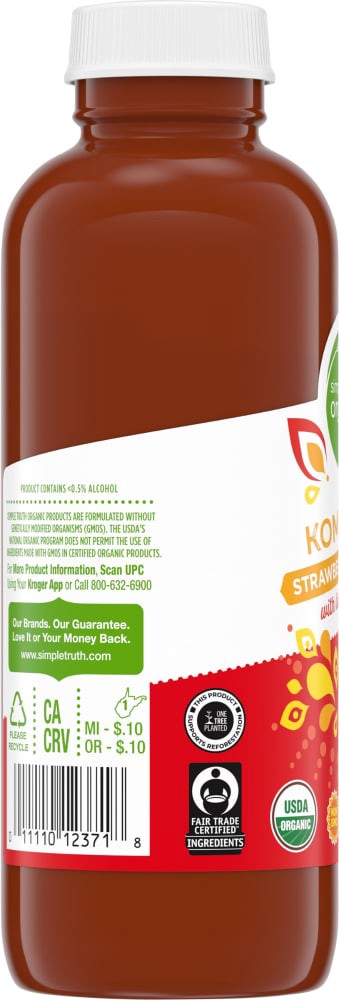 slide 2 of 4, Simple Truth Organic Strawberry Lemon Kombucha - 16 fl oz, 16 fl oz