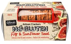 Olina's Bakehouse Gluten Free Fig & Sunflower Seed Artisan Crackers 3.5 oz