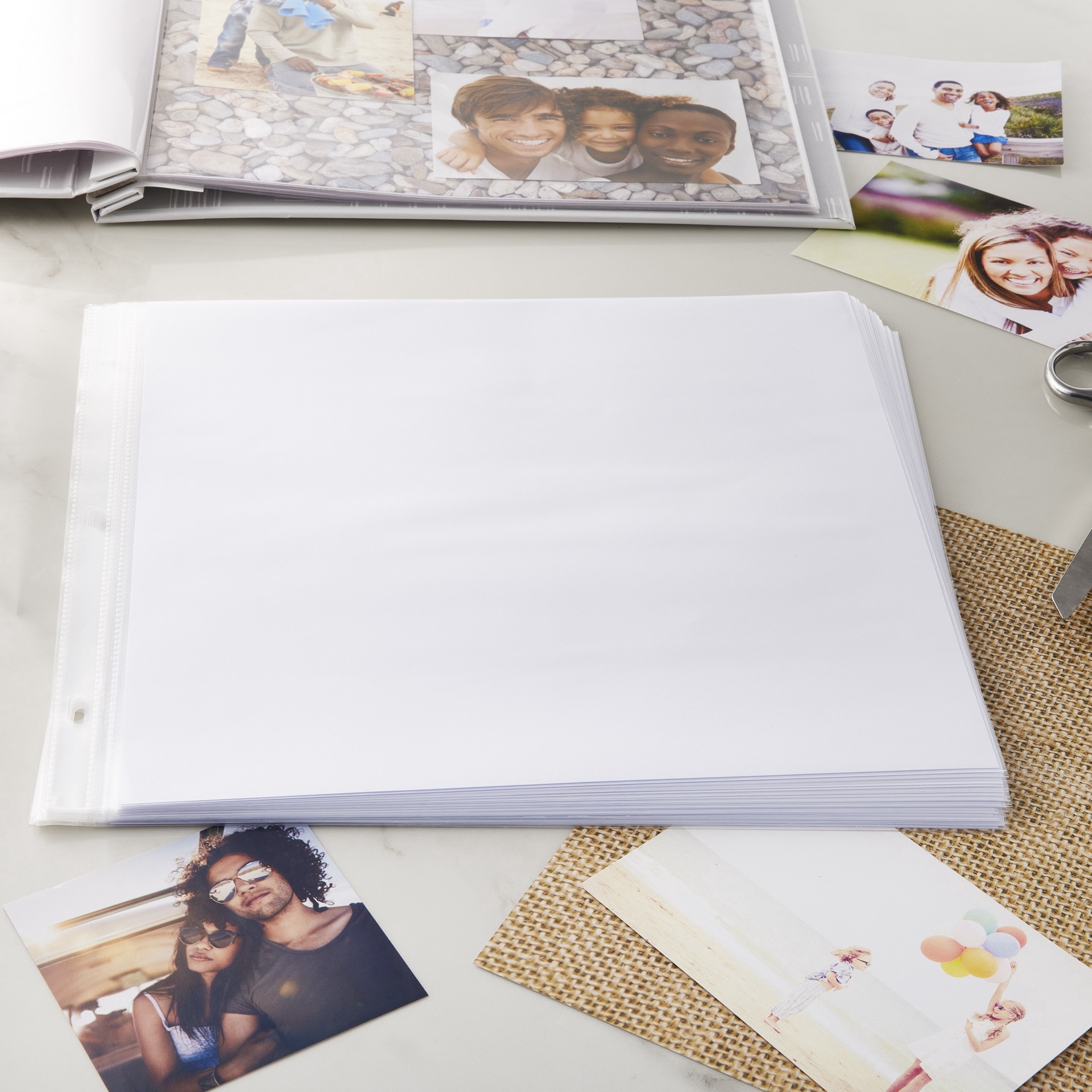 slide 3 of 3, 12" X 12" White Scrapbook Refill Pages By Recollections, 20 Sheets, 12 in x 12 in