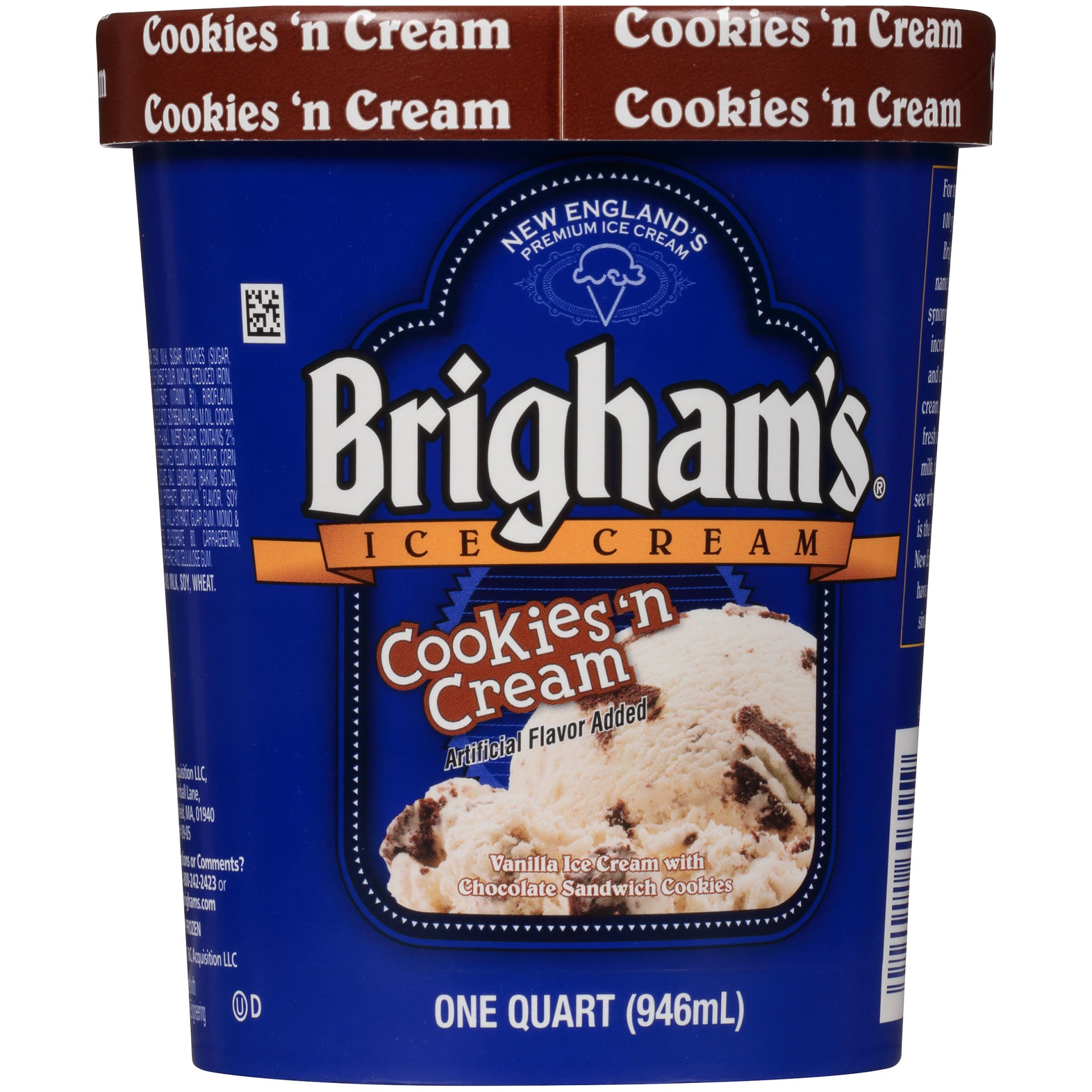 slide 2 of 6, Brigham's Cookies & Cream Ice Cream, 1 qt