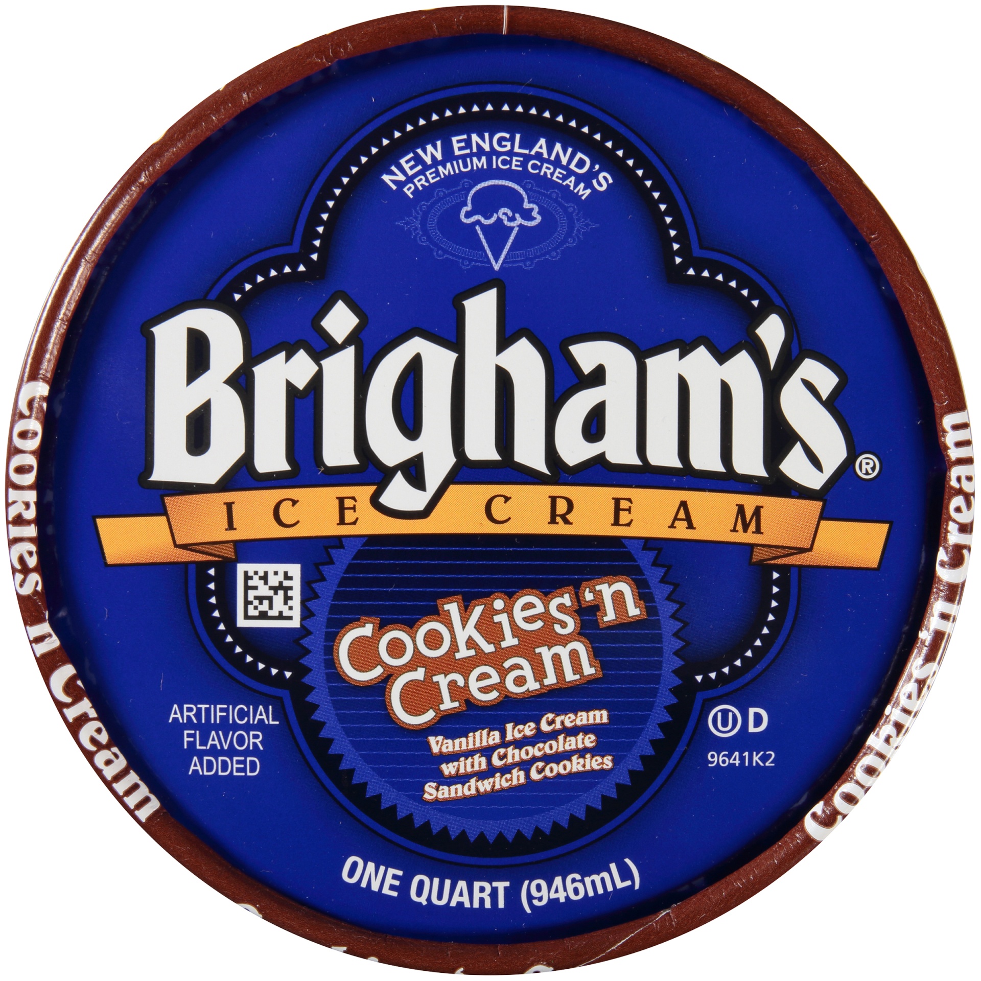 slide 5 of 6, Brigham's Cookies & Cream Ice Cream, 1 qt
