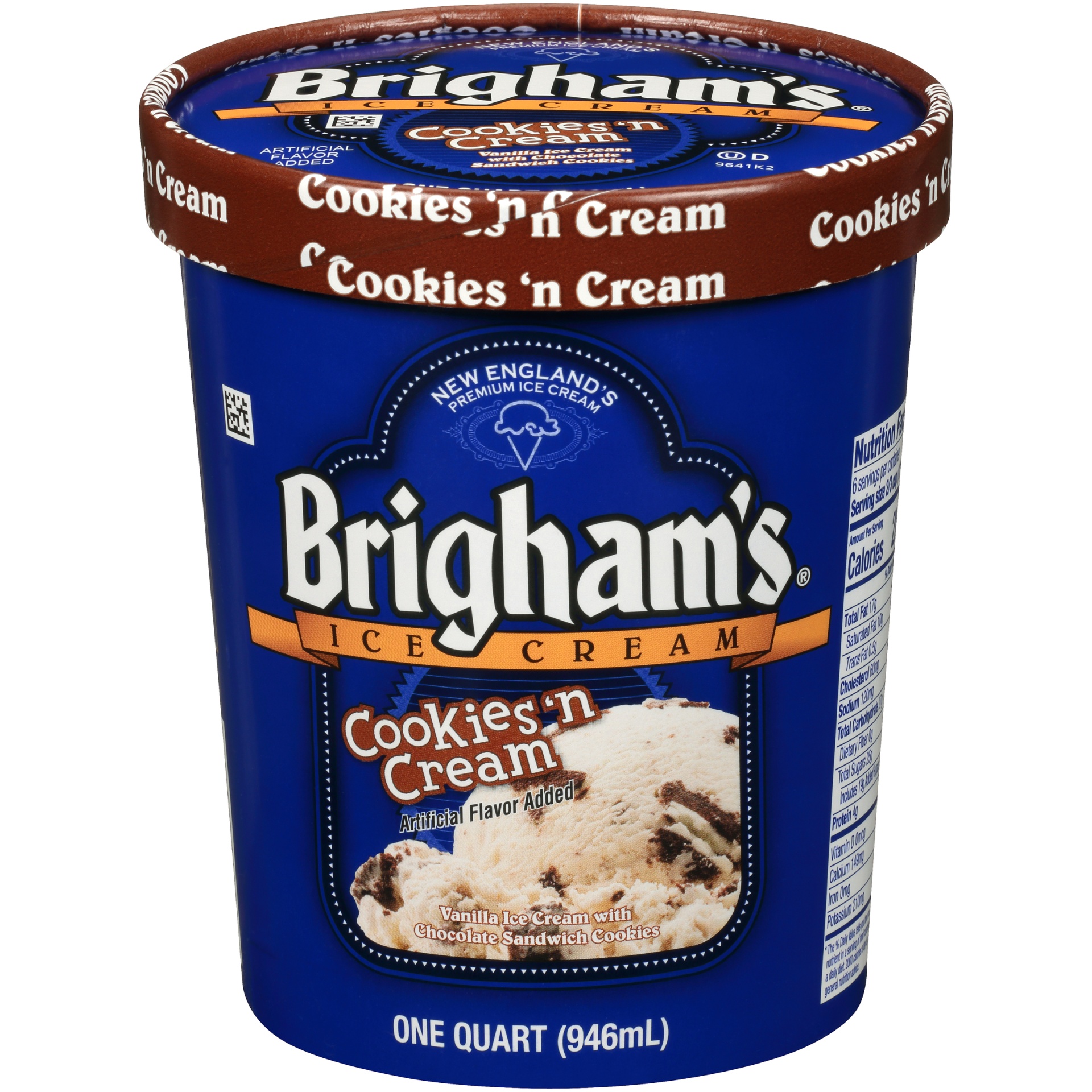 slide 1 of 6, Brigham's Cookies & Cream Ice Cream, 1 qt