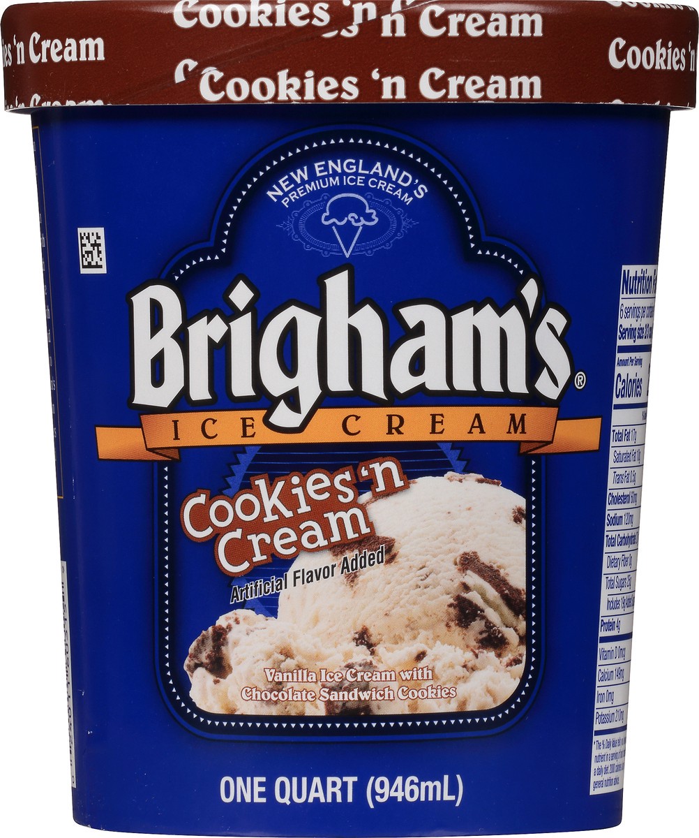 slide 2 of 8, BRIGHAM'S ICE CREAM Brigham's Cookies & Cream Ice Cream, 1 Quart, 1 qt