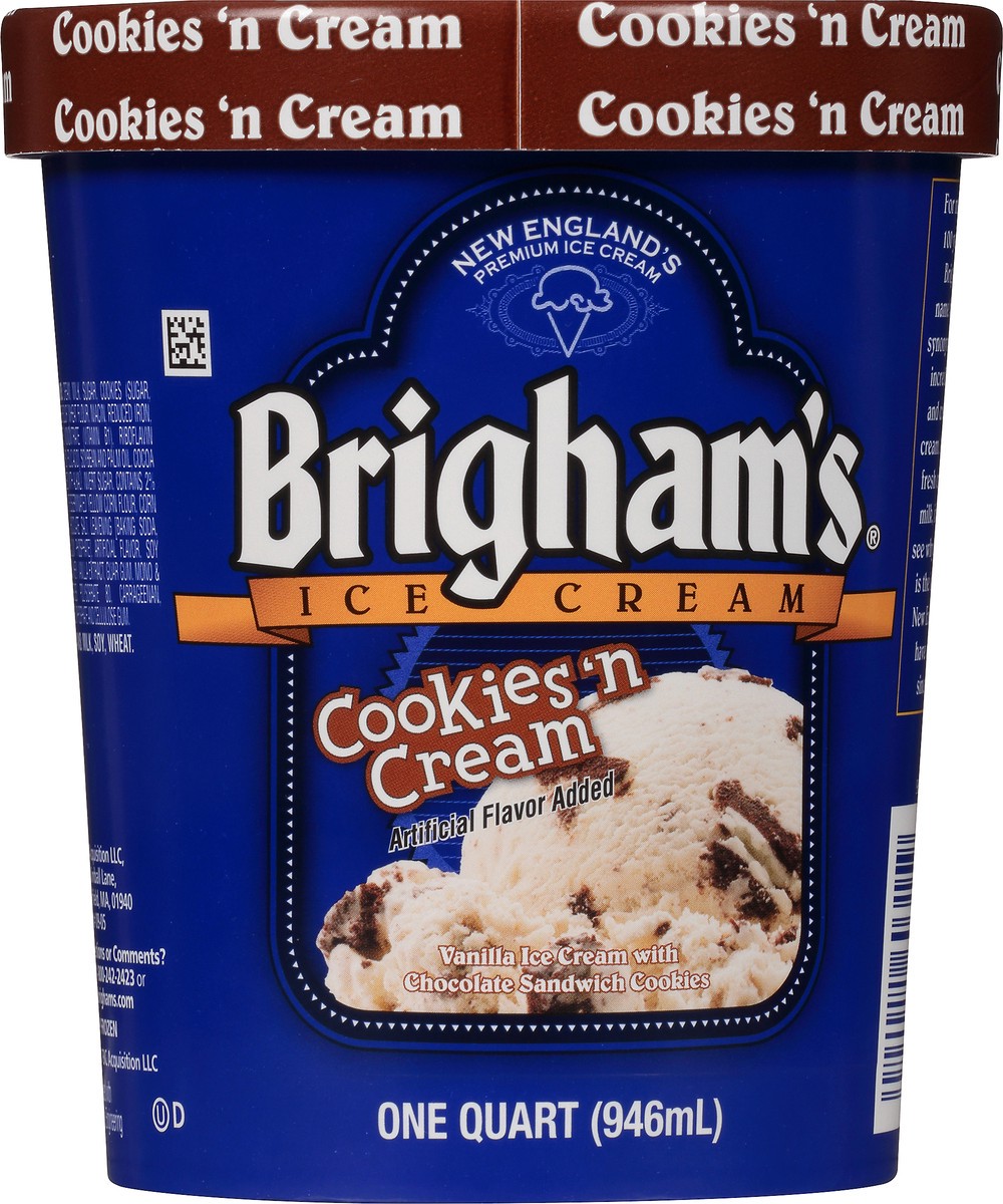 slide 4 of 8, BRIGHAM'S ICE CREAM Brigham's Cookies & Cream Ice Cream, 1 Quart, 1 qt