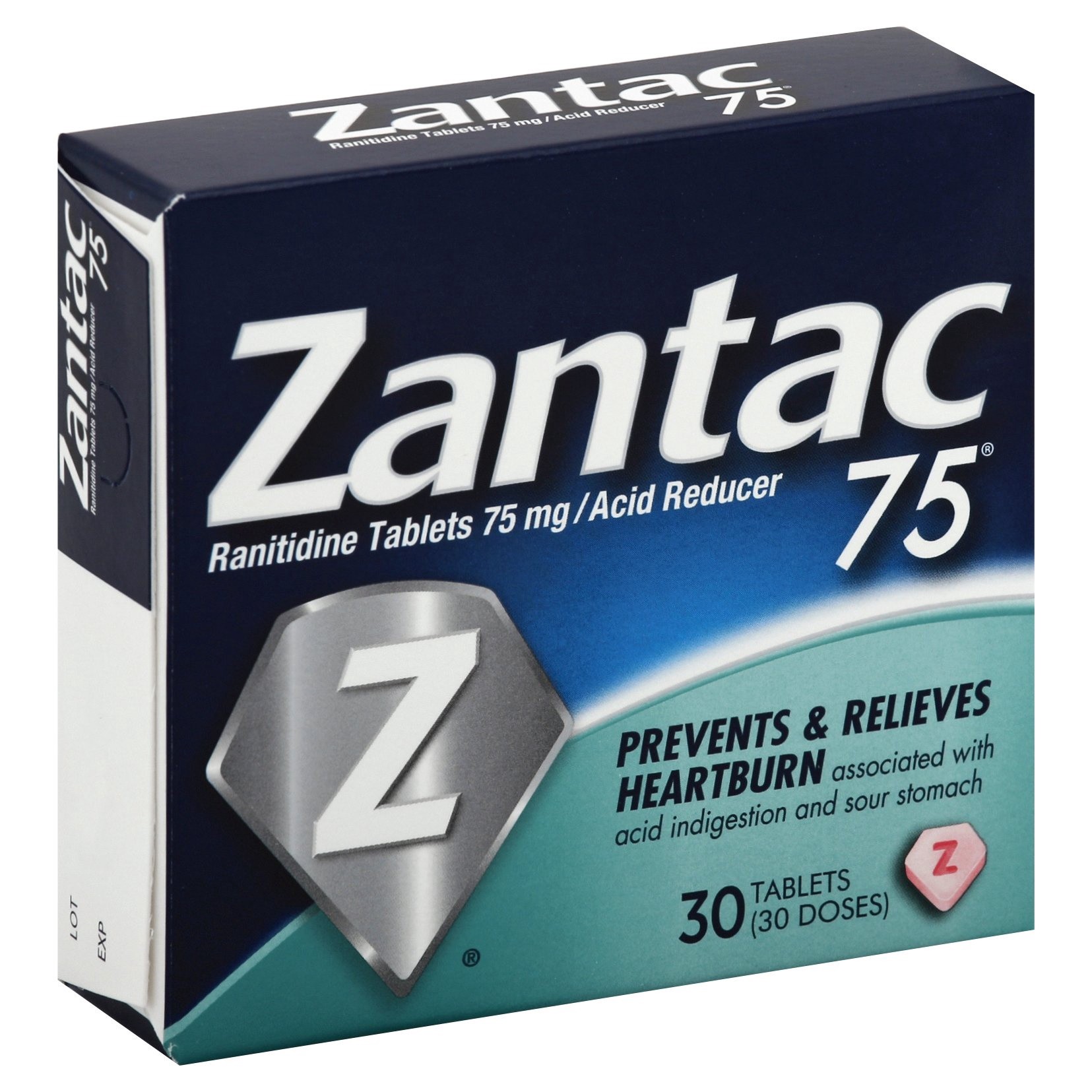 slide 1 of 6, Zantac 75 Regular Strength Acid Reducer, 30 ct