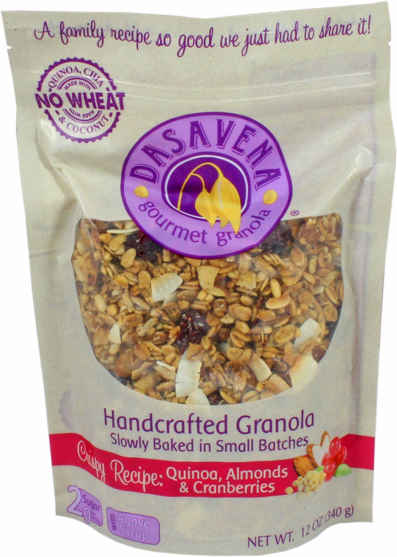 slide 1 of 1, Dasavena Crispy Granola, 12 oz