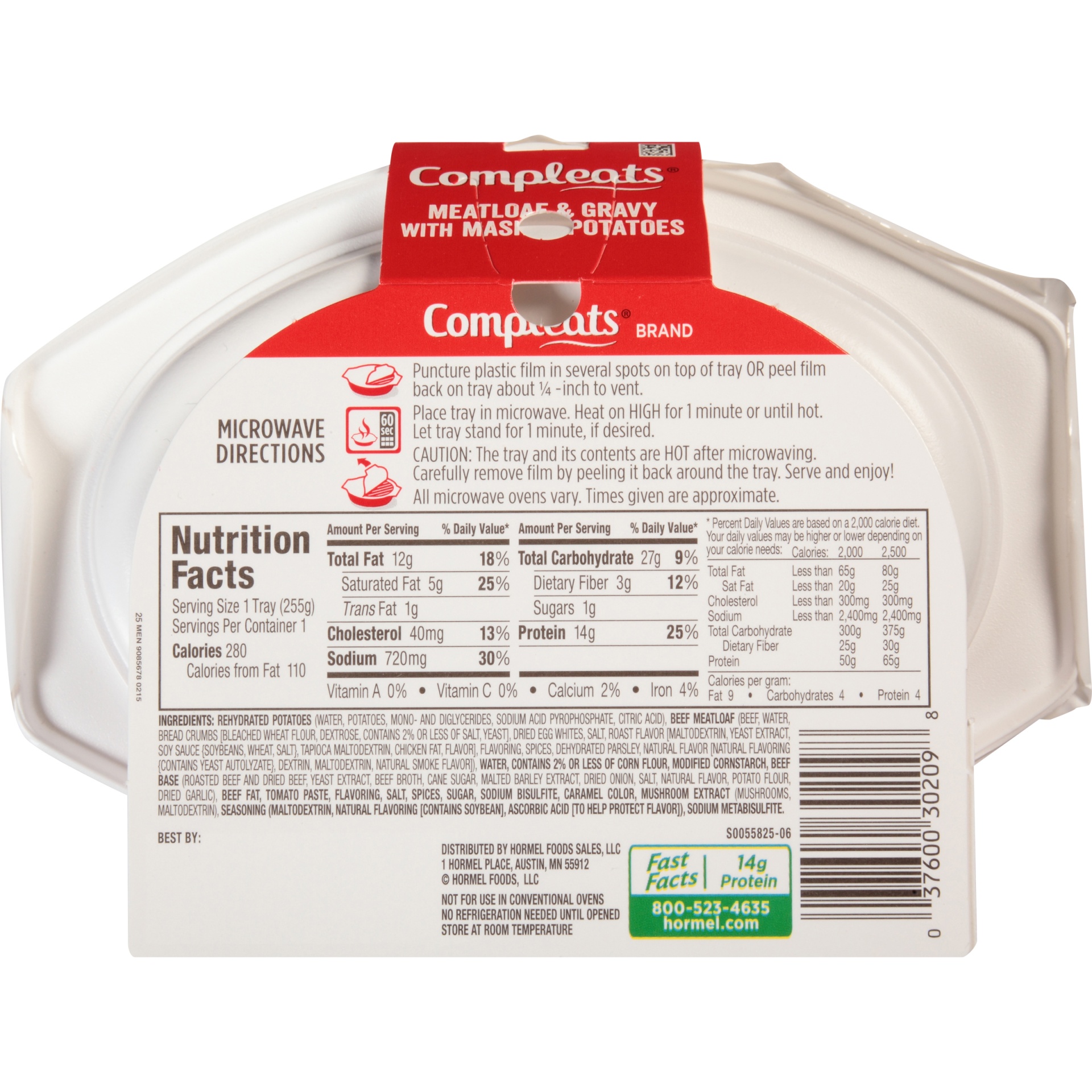 Hormel Compleats Meatloaf & Gravy With Mashed Potatoes 9 oz Shipt
