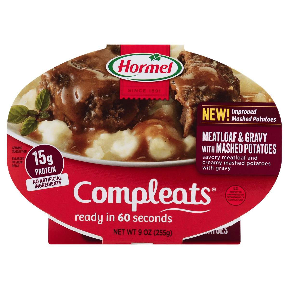 slide 2 of 7, Hormel Compleats Meatloaf & Gravy With Mashed Potatoes, 9 oz