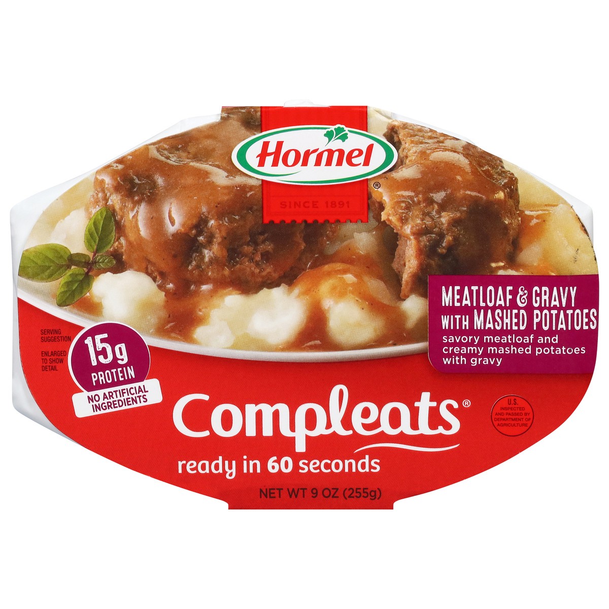 slide 1 of 7, Hormel COMPLEATS Meatloaf & Gravy With Mashed Potatoes, 