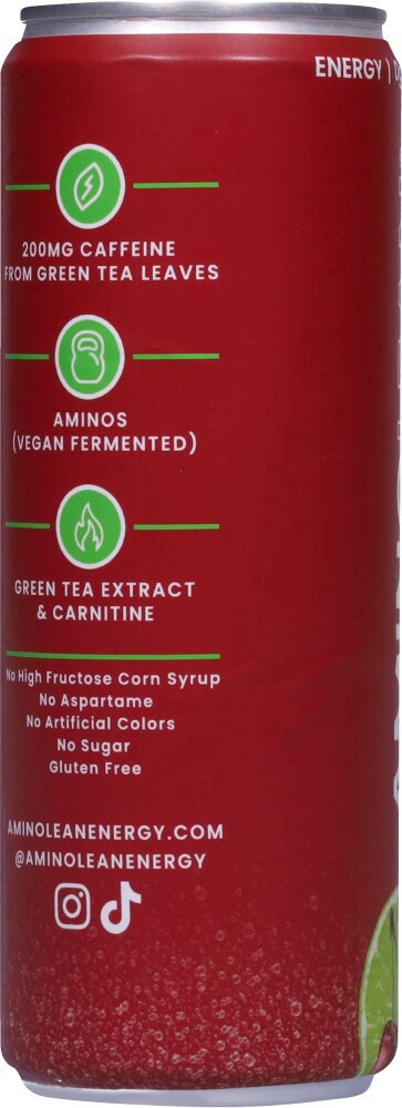 slide 3 of 4, AminoLean Sparkling Cherry Lime Energy Drink 12 fl oz, 12 fl oz