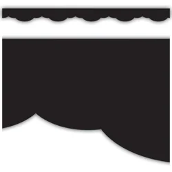 Teacher Created Resources Fancy Scallops Border Trim, 2-3/4"" x 35"", Black, Pack Of 12