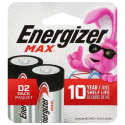 Energizer MAX D Batteries (2 Pack), D Cell Alkaline Batteries