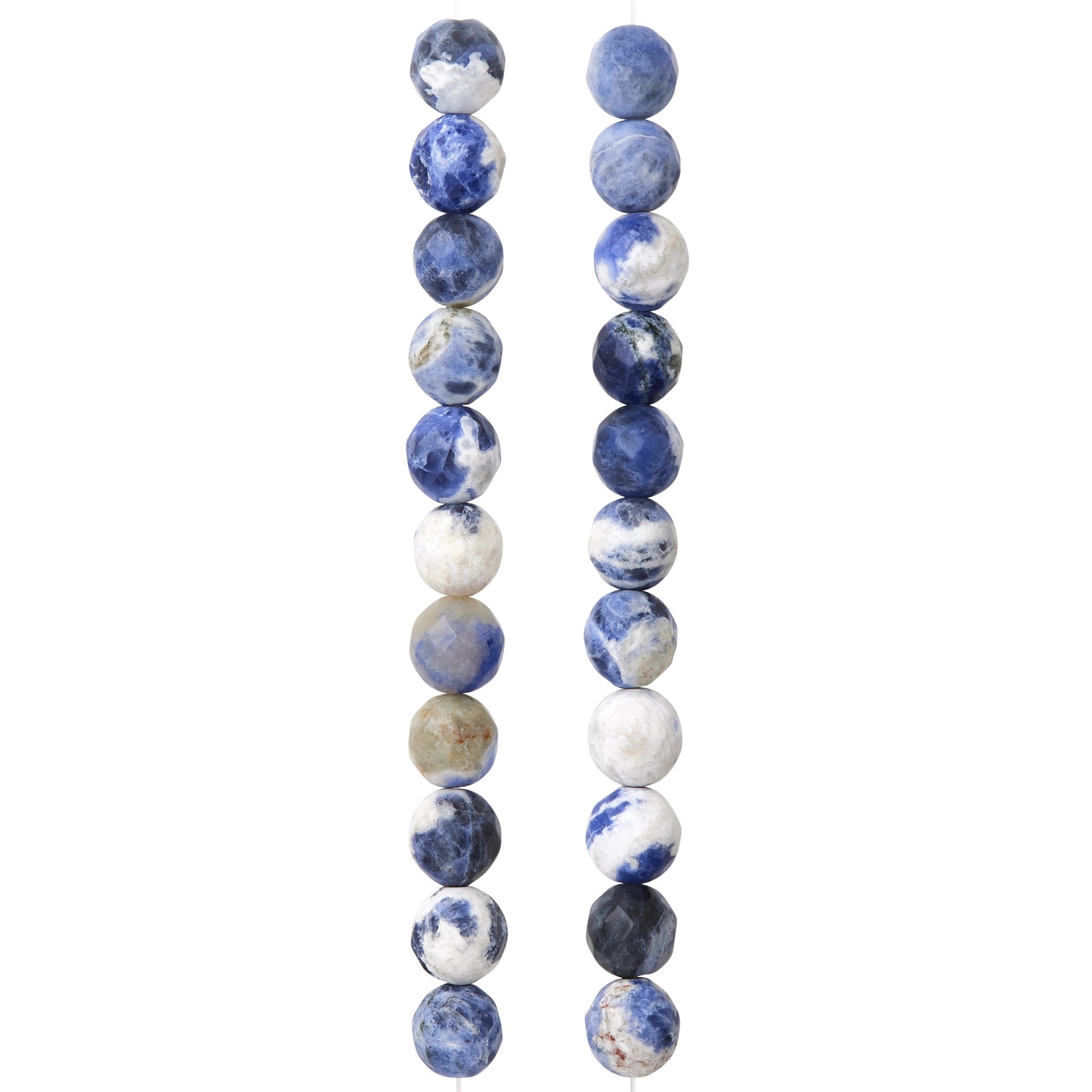 slide 2 of 3, Blue Sodalite Faceted Round Beads, 8mm By Bead Landing, 8mm