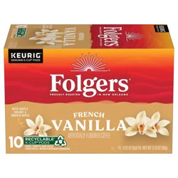 Folgers French Vanilla Coffee 10 - 0.31 oz K-Cup Pods