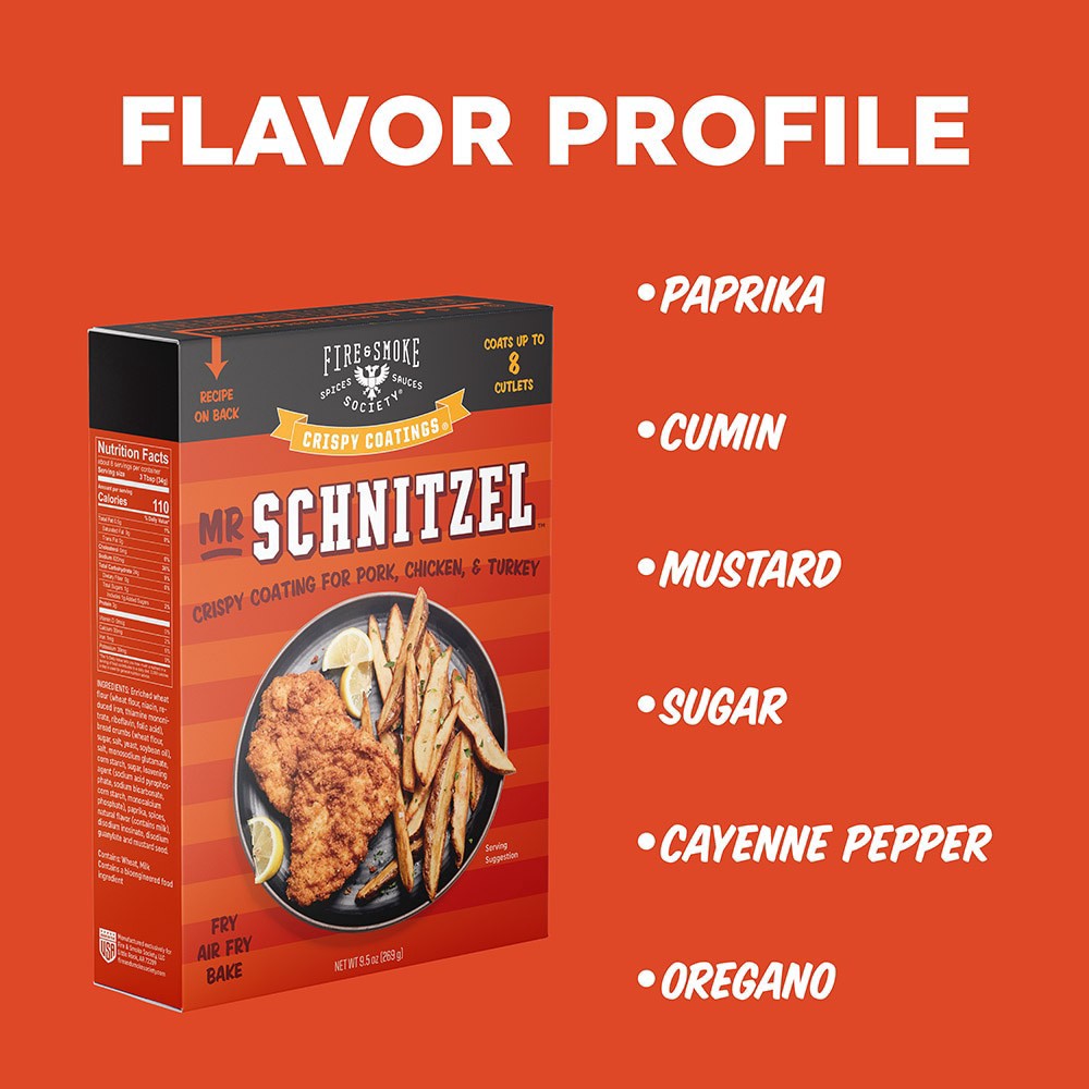 slide 4 of 6, Fire & Smoke Society Mr. Schnitzel Crispy Coatings 9.5 oz, 9.5 oz