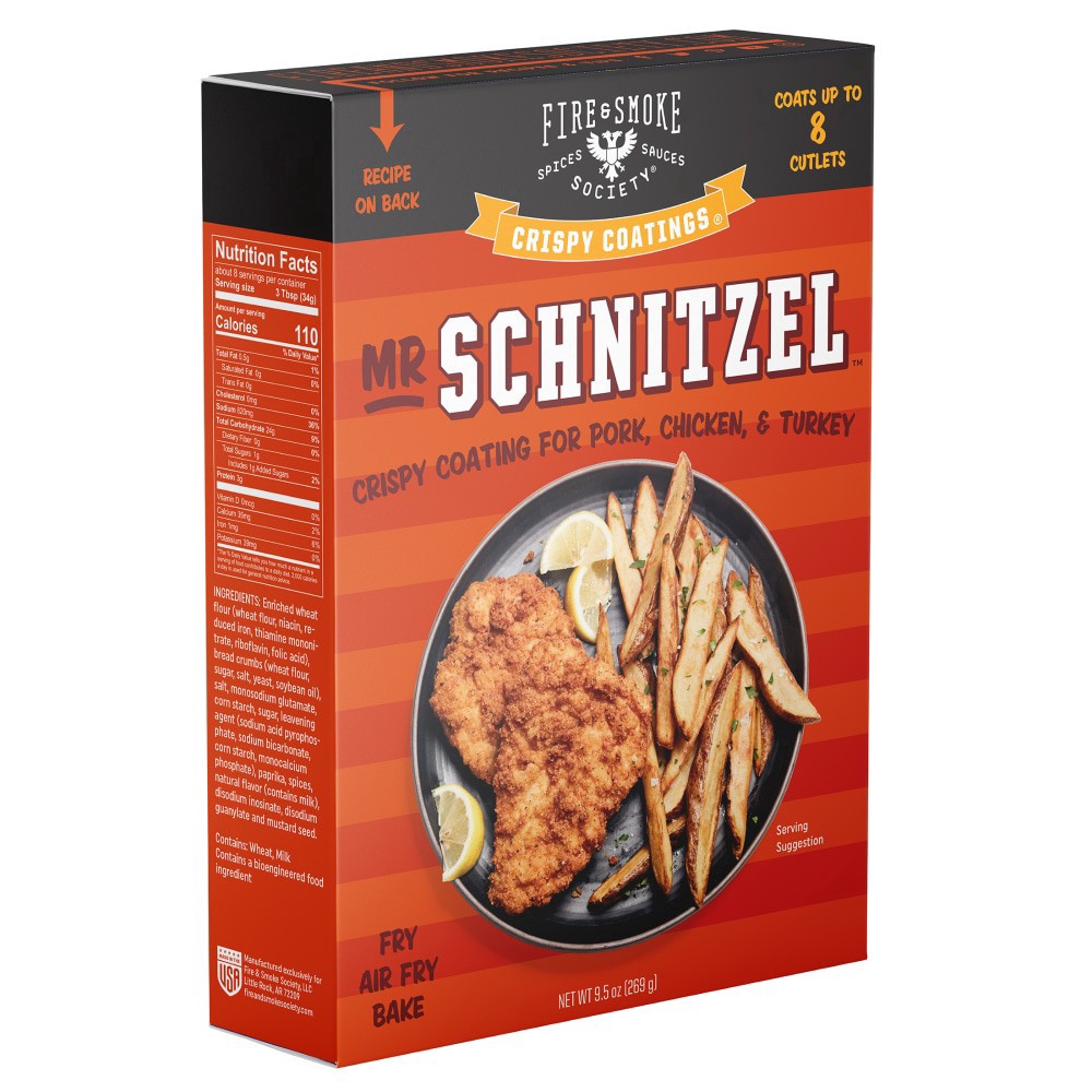 slide 1 of 6, Fire & Smoke Society Mr. Schnitzel Crispy Coatings 9.5 oz, 9.5 oz