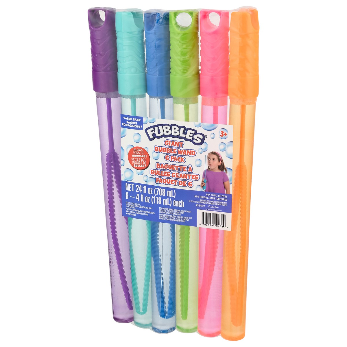 slide 7 of 11, Fubbles 3+ Bubble Wand Giant Value Pack 6 - 4 fl oz Units, 24 fl oz