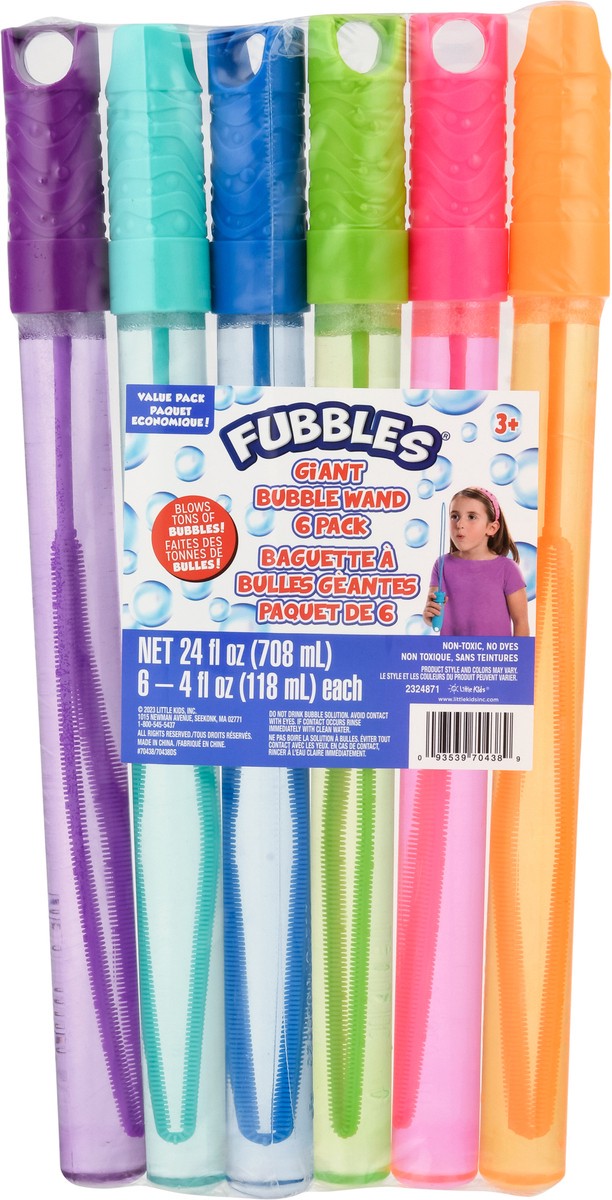 slide 10 of 11, Fubbles 3+ Bubble Wand Giant Value Pack 6 - 4 fl oz Units, 24 fl oz