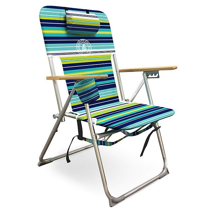 slide 1 of 1, Caribbean Joe High Weight Capacity Beach Chair - Lime Stripe, 1 ct