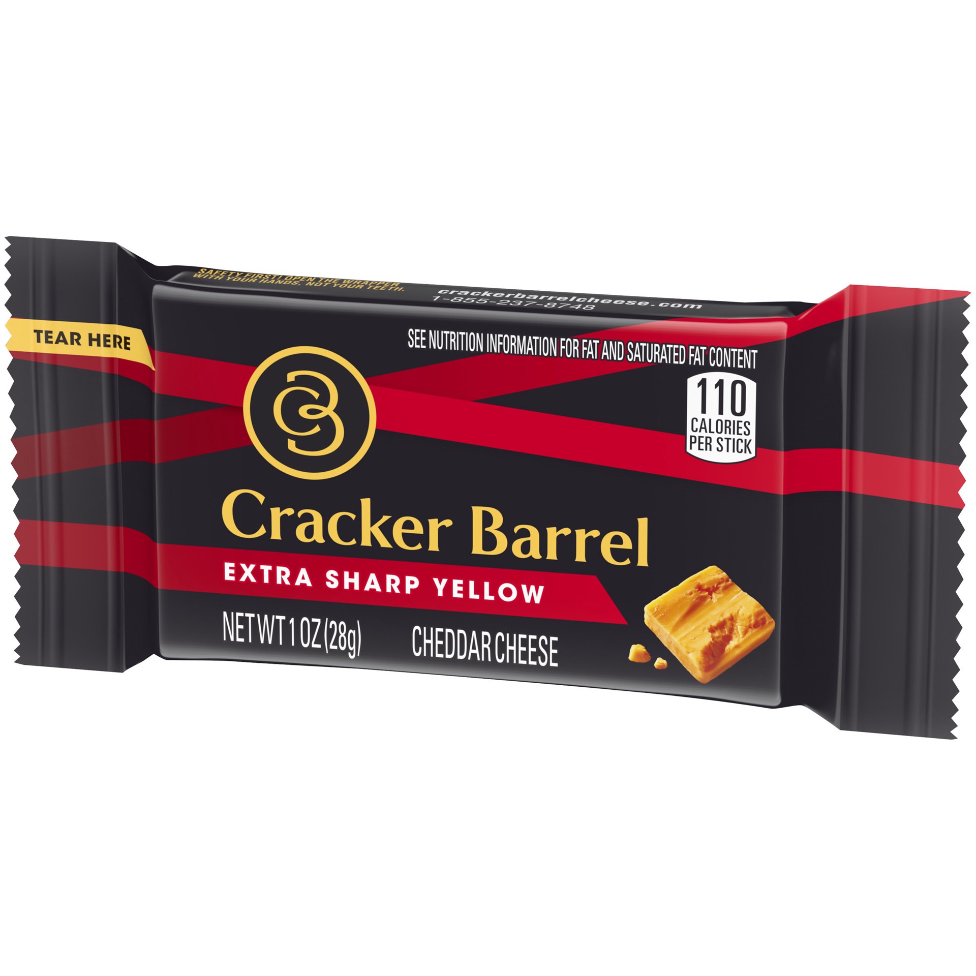 slide 2 of 5, Cracker Barrel Extra Sharp Yellow Cheddar Cheese Snack, 1 oz
