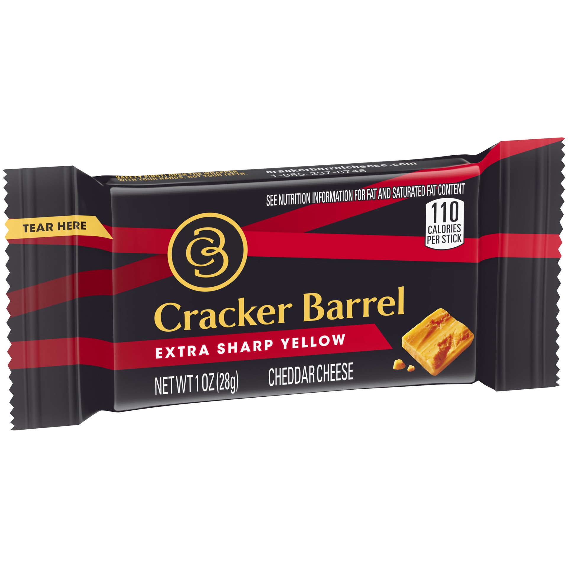 slide 4 of 5, Cracker Barrel Extra Sharp Yellow Cheddar Cheese Snack, 1 oz