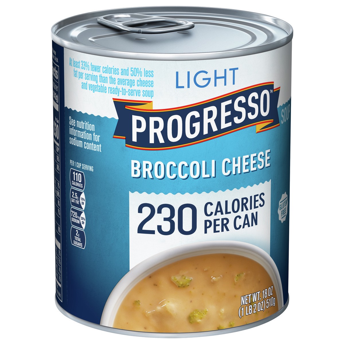 slide 5 of 9, Progresso Light, Broccoli Cheese Canned Soup, Gluten Free, 18 oz., 18 oz