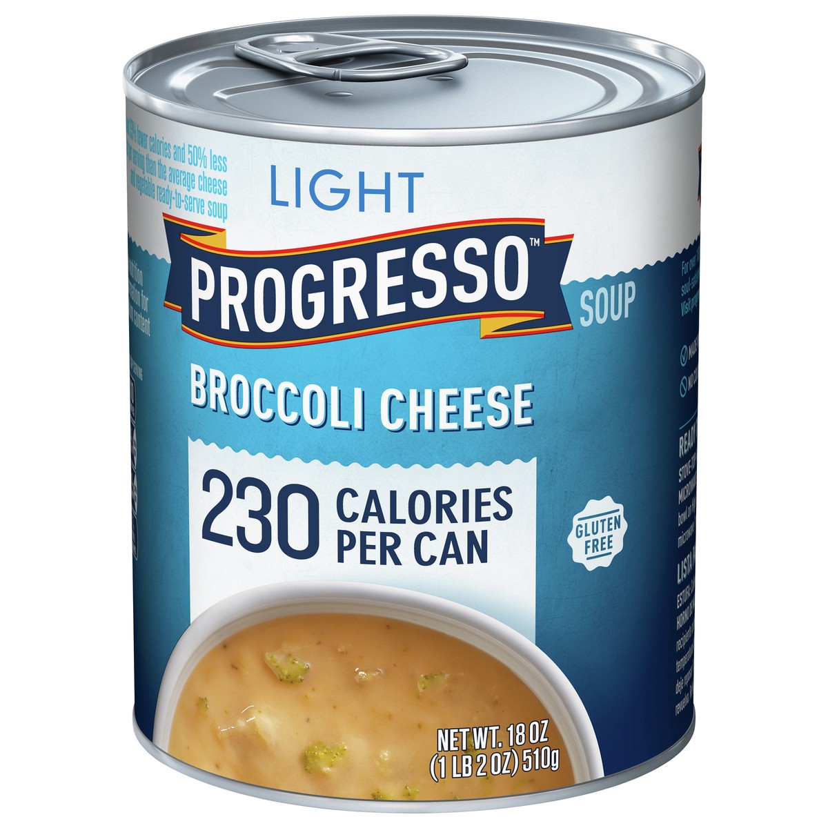 slide 9 of 9, Progresso Light, Broccoli Cheese Canned Soup, Gluten Free, 18 oz., 18 oz