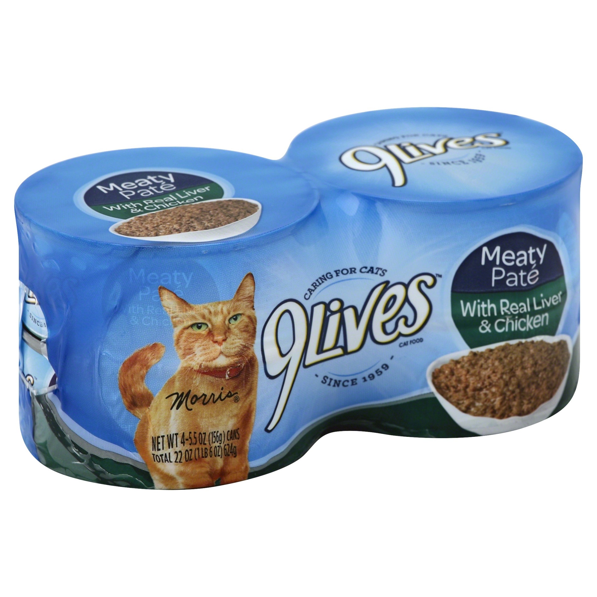 slide 1 of 6, 9Lives Cat Food, Meaty Pate with Liver & Bacon, 4 ct; 5.5 oz