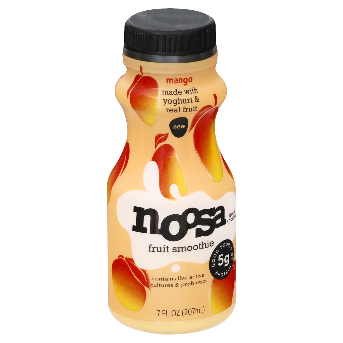 slide 7 of 9, noosa Yoghurt, Mango Fruit Smoothie, 7 fl oz, Whole Milk Yogurt, Real Fruit, Grade-A Pasteurized, Gluten Free, Probiotic, 7 oz